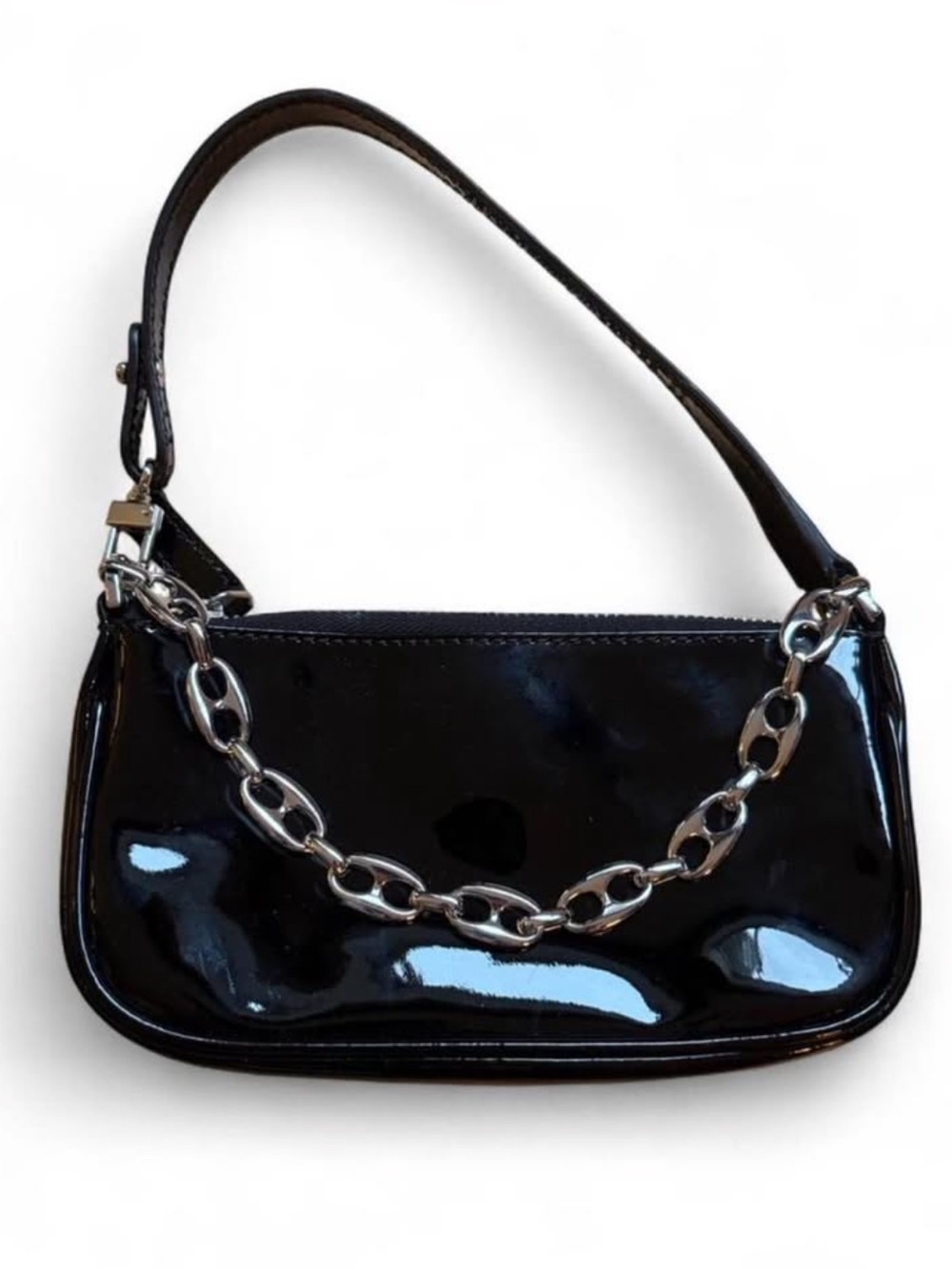 BY FAR MINI RACHEL BLACK PATENT LEATHER